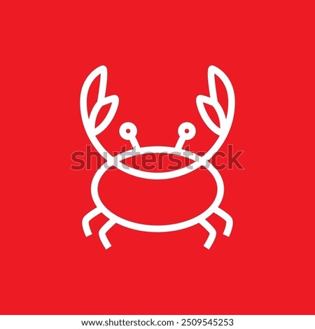 ocean crab cute animal line logo design vector