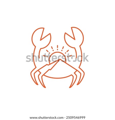 ocean crab cute animal line logo design vector