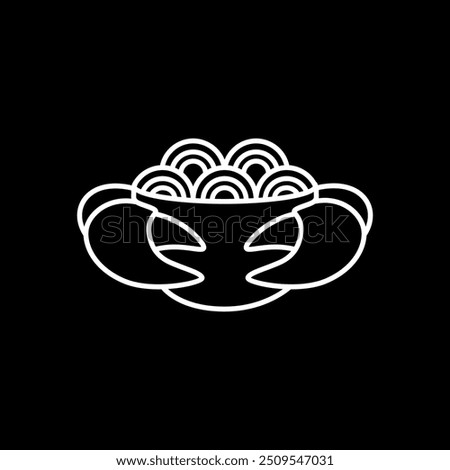 crabs noodle cuisine line logo design vector