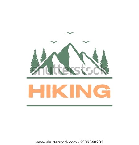 mountain peak outdoor logo design vector