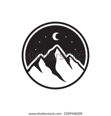 mountain peak outdoor logo design vector