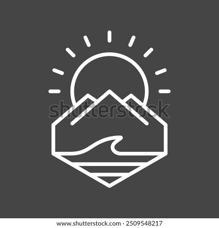 mountain peak outdoor logo design vector