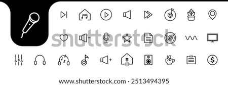 button of the music set icon design vector