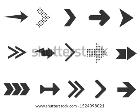 Black arrows collection isolated on white background. Collection for web design, interface, UI and more.