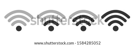 Wifi Wireless W Lan Internet Signal Flat Icons For Apps Or Websites - Isolated On white Background