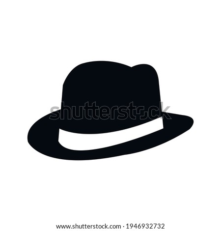 Fedora Hat icon, gentleman's hat isolated on white. Vector illustration