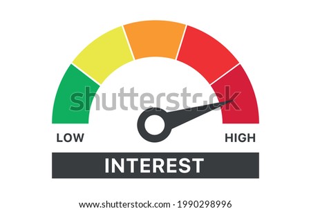 Illustration template featuring low interest rate measurement scale