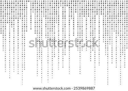 Binary Background. Digital Abstract Texture. One and Zero Backdrop. Vector illustration