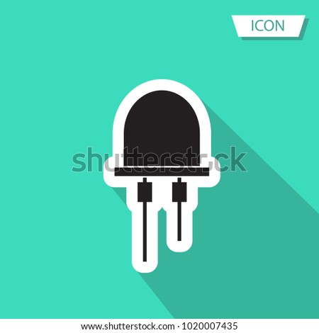 Led icon vector, light emitting diode icon vector isolated on background.