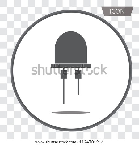 Led icon vector, light emitting diode icon vector isolated on transparent background.