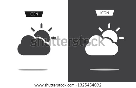 Partly cloudy icon. Hazy sun icon. Weather forecast icon isolated on white background.