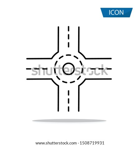 Roundabout icon isolated on white background.