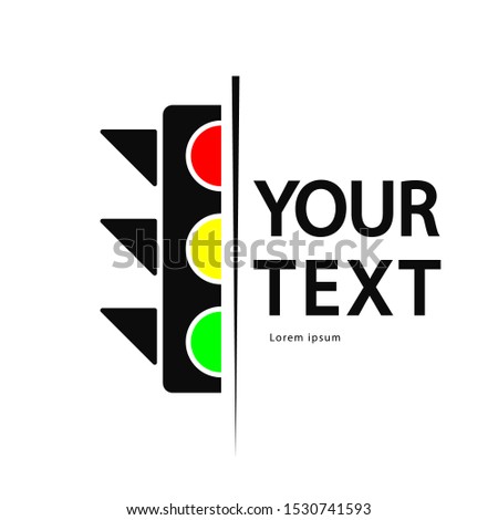 traffic light logo, icon isolate on white background.