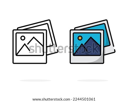 picture icon photo camera vector snapshot, polaroid photo symbols for app web logo banner button icon - Vector