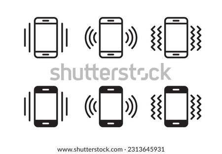 Mobile phone vibrating icon vector ringtone symbols for app web logo banner icon button - Vector File