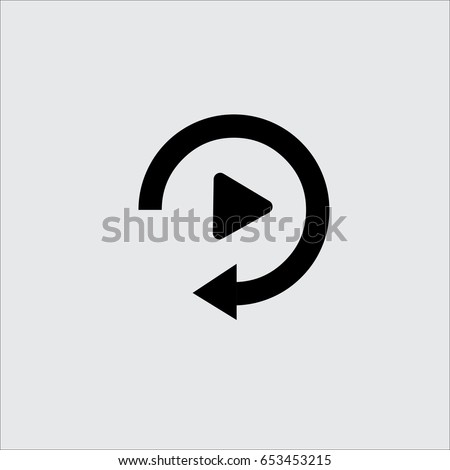Replay Icon vector in trendy flat style isolated on grey background. Replay icon for application and web