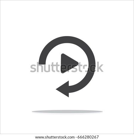 Replay Icon vector in trendy flat style isolated on grey background. Replay icon for application and web