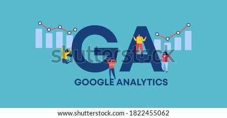 GA google analytics. Acronym of profitable trade and successful financial income distribution corporate business protection of retail product industrial loans and countering crisis vector.