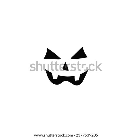 Grin of evil halloween pumpkin. Evil lantern smirk for celebration as devilish decoration and emotional expression of vector evil