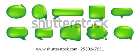 Green speech bubble for comments. The set of chatting, message and communications boxes. Balloon for text