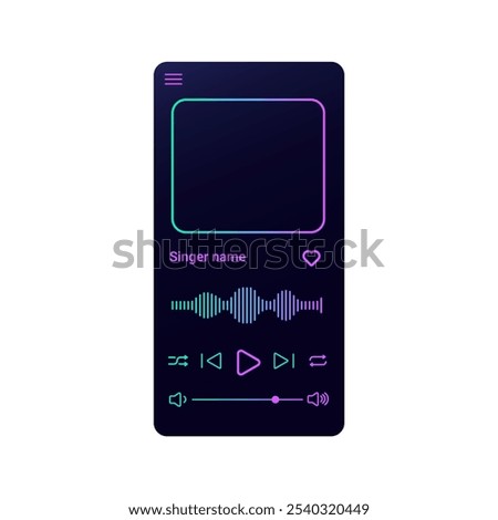 Advanced audio player with colorful UI and responsive track navigation, ideal for seamless music management on digital devices.