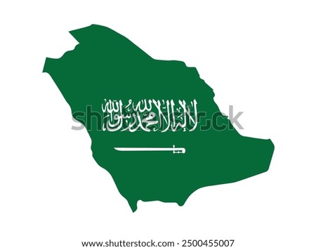 Map of Kingdom of Saudi Arabia. KSA. Vector illustration. Logo, Icon, and Symbol.