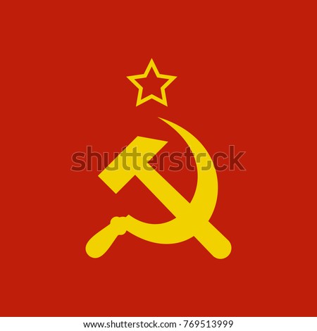 Sickle and hammer USSR. Symbol Soviet Union. Vector.