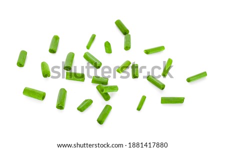  cut green onions isolated on white background  Foto stock © 