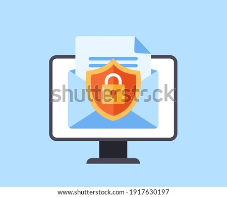 Safe message transfer concept. Vector graphic design abstract illustration

