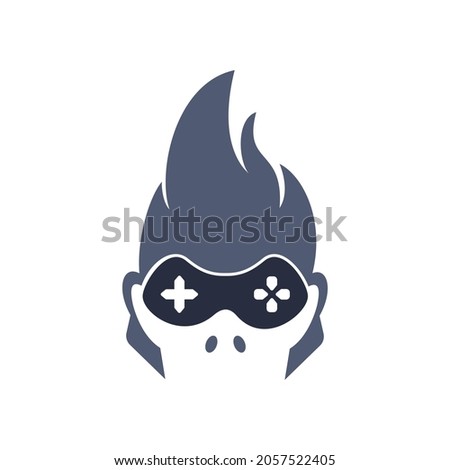 Gaming Monkey logo vector design.  Monkey mascot design for gaming channel.