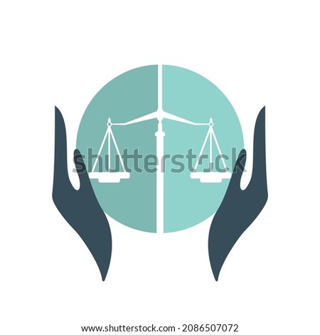 Law Care Logo design template. Balance logo design related to attorney, law firm or lawyers.