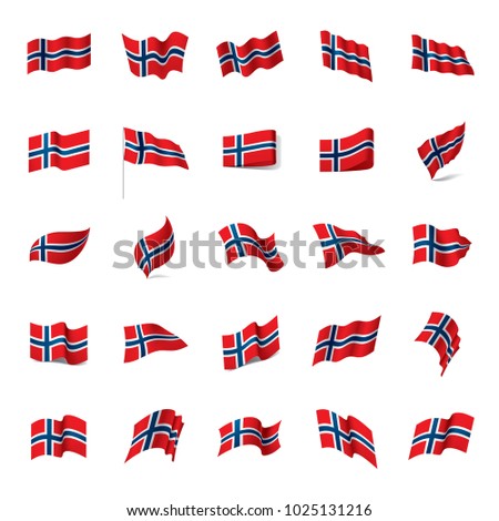 Norway flag, vector illustration on a white background