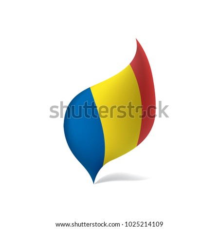 Romania flag, vector illustration on a white background