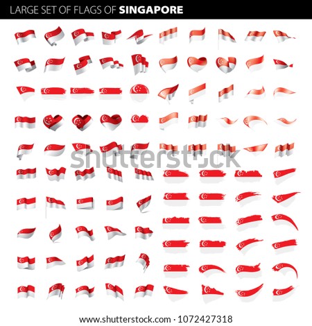 Singapore flag, vector illustration