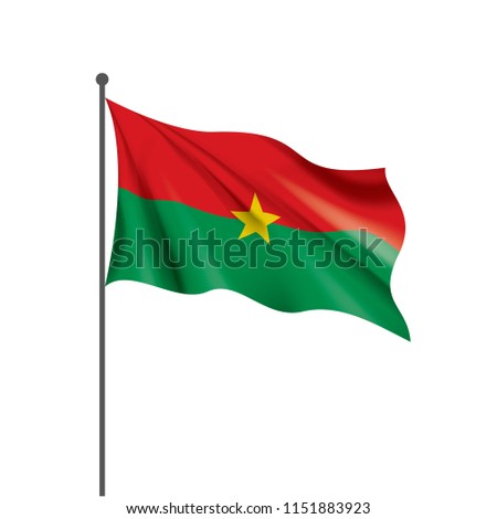 Burkina Faso flag, vector illustration on a white background