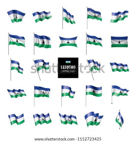 Lesotho flag, vector illustration on a white background