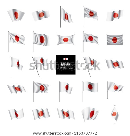 Japan flag, vector illustration on a white background