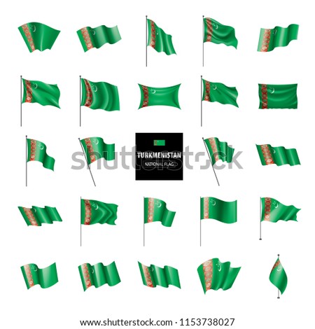 Turkmenistan flag, vector illustration on a white background