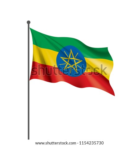 Ethiopia flag, vector illustration on a white background