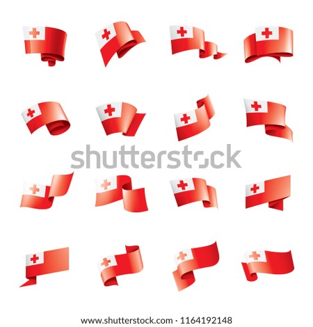 Tonga flag, vector illustration on a white background.