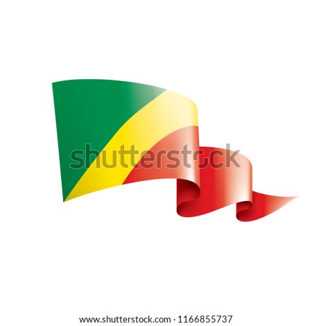 Congo flag, vector illustration on a white background