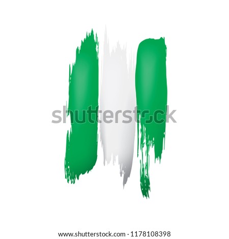 Nigeria flag, vector illustration on a white background