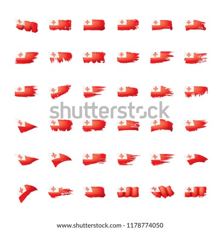 Tonga flag, vector illustration on a white background