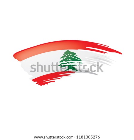 Lebanese flag, vector illustration on a white background.