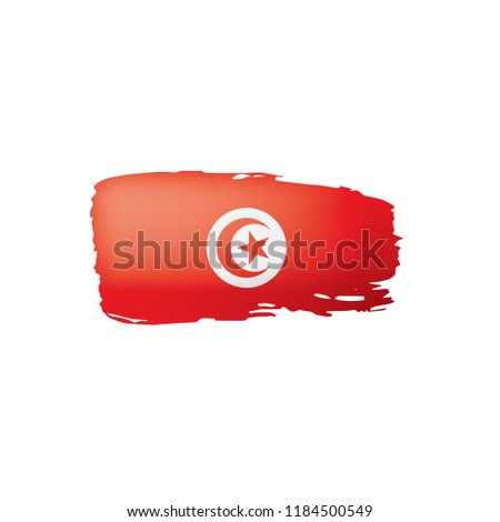 Tunisia flag, vector illustration on a white background.