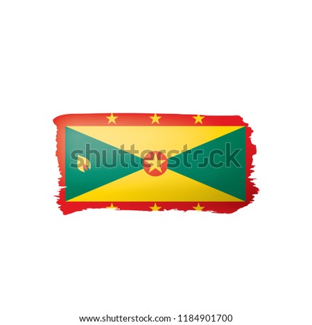 Grenada flag, vector illustration on a white background.