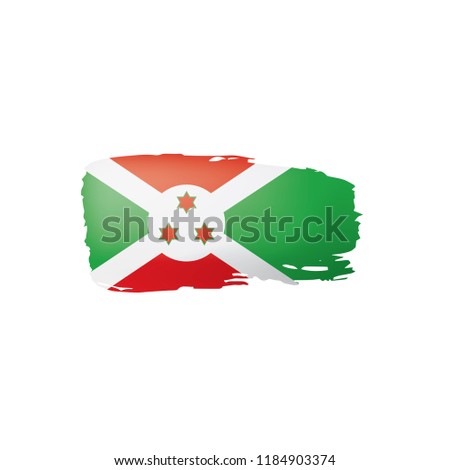 Burundi flag, vector illustration on a white background.