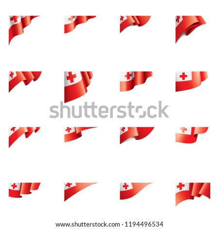 Tonga flag, vector illustration on a white background.