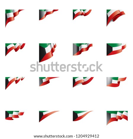 Kuwait flag, vector illustration on a white background