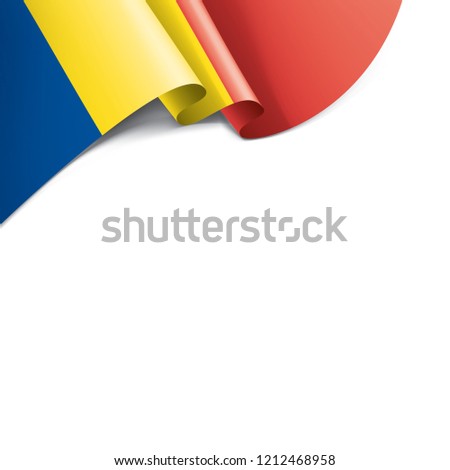 Romania flag, vector illustration on a white background